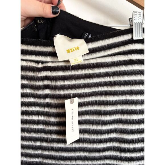 Anthropologie Maeve striped knit fuzzy skirt size 12 - Picture 7 of 13